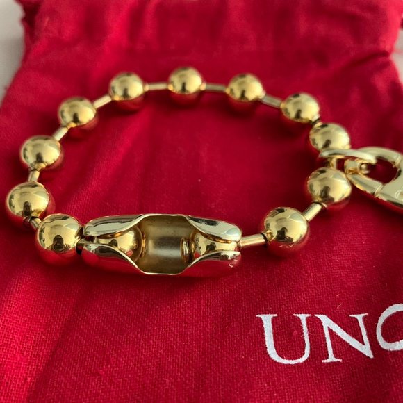 UNO de 50 SNOWFLAKE BRACELET gold Unisex padlock bracelet 18cm - Picture 2 of 8